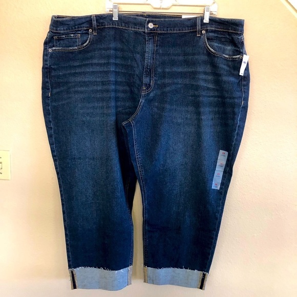 Old Navy Woman’s Mid-Rise Dark-Wash Boyfriend Jeans Plus Size 26 - Picture 1 of 14